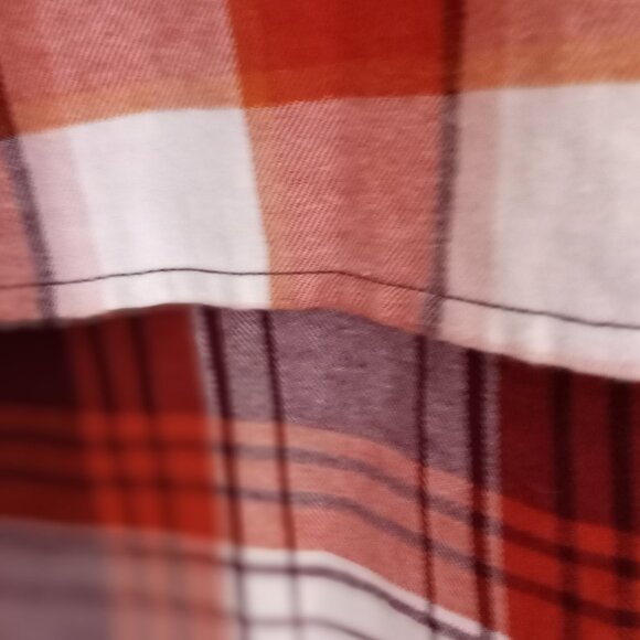 'CATO' NWT Plaid Shirt Size XL Burnt Orange/White, etc 100%Cotton - Picture 9 of 13